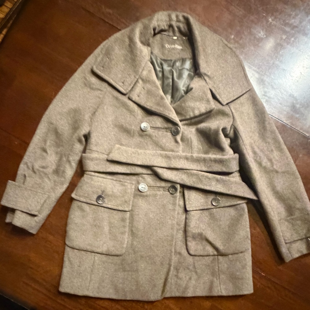 Calvin Klein Brown Double-Breasted Coat